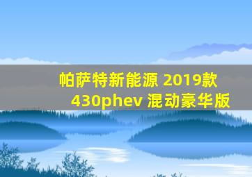 帕萨特新能源 2019款 430phev 混动豪华版